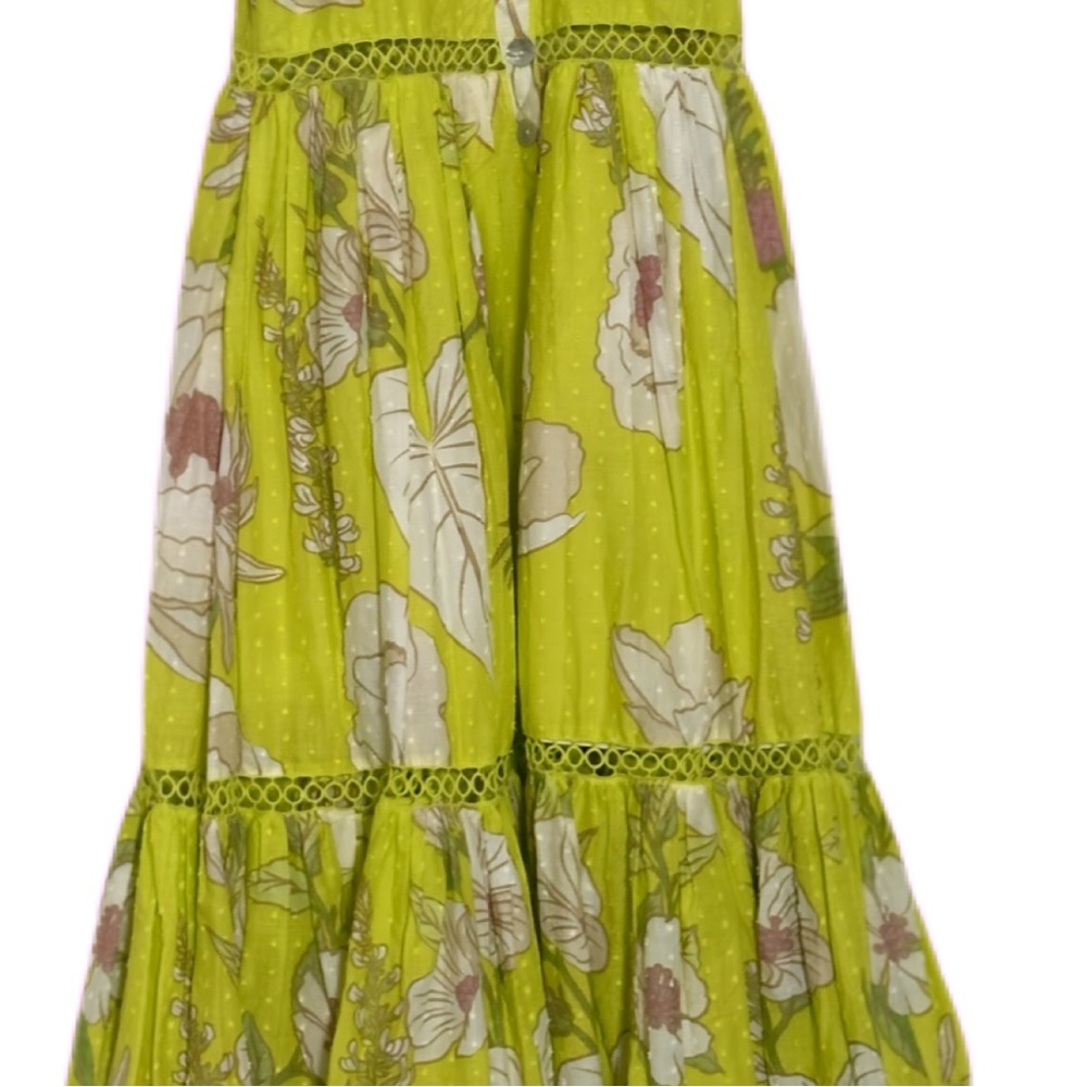 Farm Rio Neon Garden Cotton Midi Flare Vibrant Tropical - Picture 6 of 12